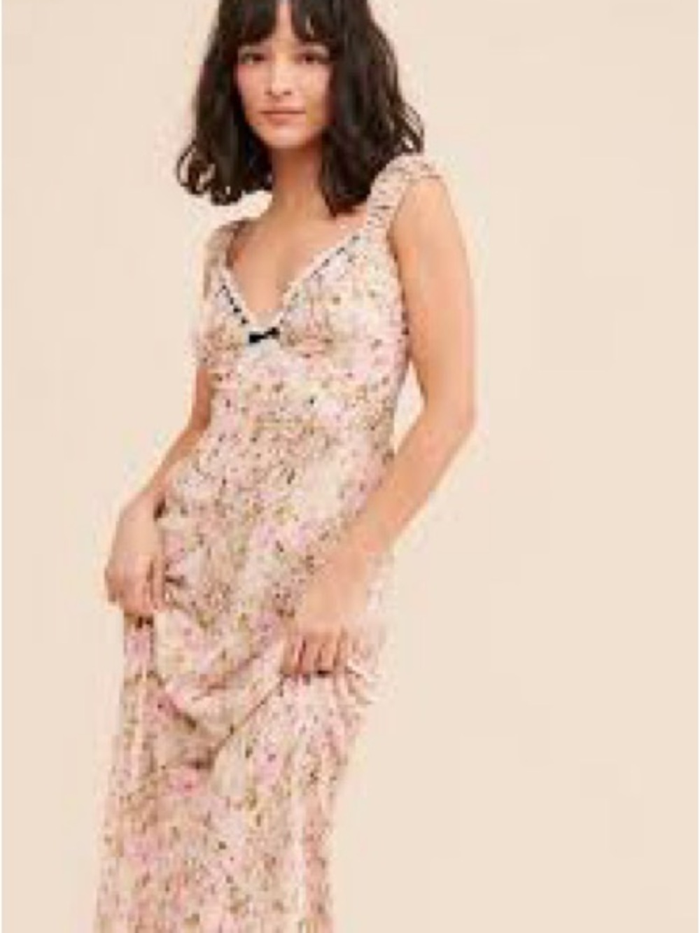 For Love And Lemons Pink Floral Lace-Trim Chemise